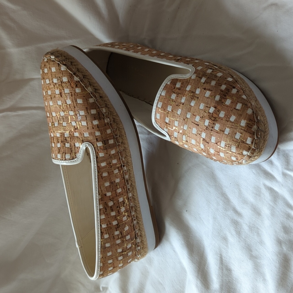 Woven Cork slip on loafers